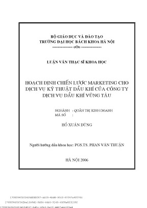 Hoạh định hiến lượ marketing ho dịh vụ kỹ thuật dầu khí ủa công ty dịh vụ dầu khí vũng tàu