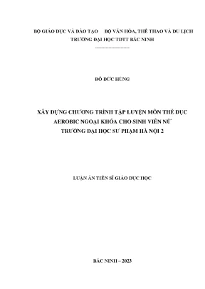 Xây dựng chương trình tập luyện môn thể dục aerobic ngoại khóa cho sinh viên nữ trường đại học sư phạm hà nội 2