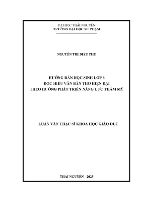 Hướng dẫn học sinh lớp 6 đọc hiểu tác phẩm thơ hiện đại theo hướng phát triển năng lực thẩm mĩ
