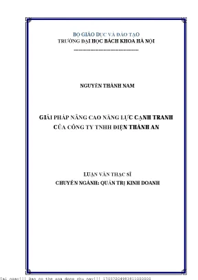 Giải pháp nâng ao năng lực cạnh tranh của công ty tnhh điện thành an