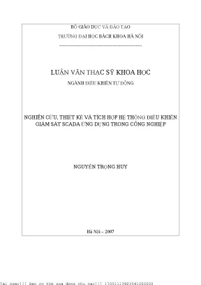 Nghiên ứu thiết kế và tích hợp hệ thống điều khiển giám sát xcada ứng dụng trong công nghiệp