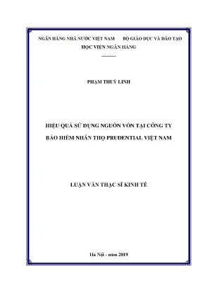 Hiệu quả sử dụng nguồn vốn tại công ty bảo hiểm nhân thọ prudential việt nam