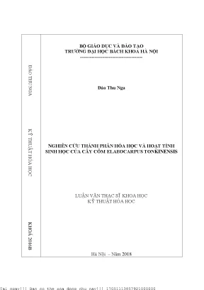 Nghiên ứu thành phần hóa học và hoạt tính sinh học của cây côm elaeocarpus tonkinensis