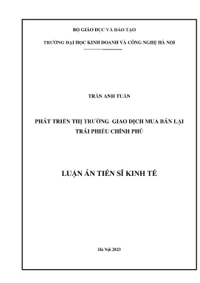 Phát triển thị trường giao dịch mua bán lại trái phiếu chính phủ