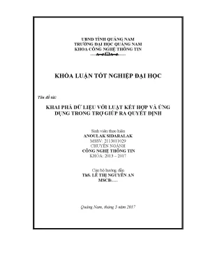 Khai phá dữ liệu với luật kết hợp và ứng dụng trong trợ giúp ra quyết định