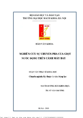 Nghiên ứu sự chuyển pha của giọt nước đọng trên cánh máy bay