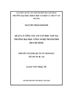 Quản lý công tác cố vấn học tập tại trường đại học công nghệ thành phố hồ chí minh