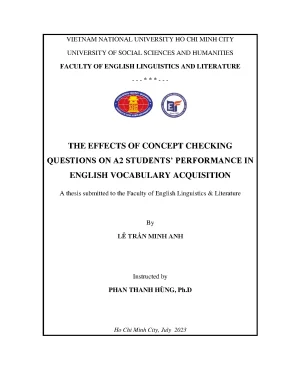 The effects of concept checking questions on a2 students perfomance in english vocabulary acquisition