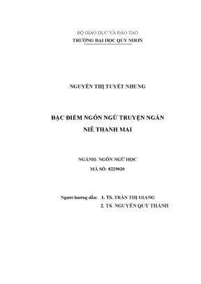 Đặc điểm ngôn ngữ truyện ngắn niê thanh mai