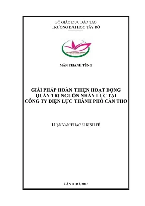 Giải pháp hoàn thiện hoạt động quản trị nguồn nhân lực tại công ty điện lực thành phố cần thơ