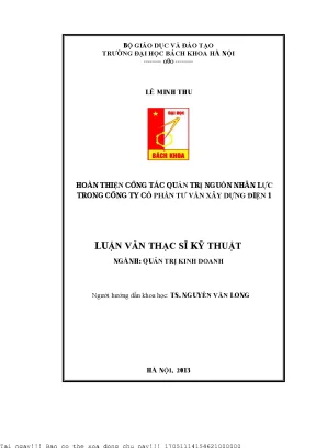 Hoàn thiện ông tác quản trị nguồn nhân lực trong công ty cổ phần xây dựng điện 1