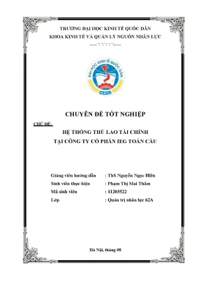 Chuyên đề tốt nghiệp chủ đề hệ thống thù lao tài chính tại công ty cổ phần ieg toàn cầu