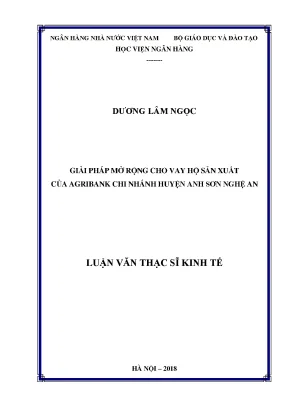 Giải pháp mở rộng cho vay hộ sản xuất của agribank chi nhánh huyện anh sơn nghệ an