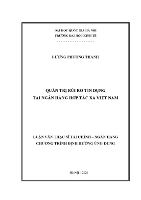 Quản trị rủi ro tín dụng tại ngân hàng hợp tác xã việt nam