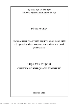 Cá giải pháp phát triển dịch vụ ngân hàng điện tử tại ngân hàng noptnt chi nhánh mạo khê quảng ninh