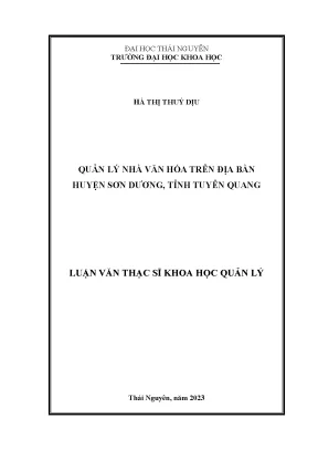 Quản lý nhà văn hóa trên địa bàn huyện sơn dương tỉnh tuyên quang