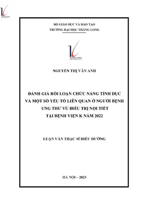 Đánh giá rối loạn chức năng tình dục và một số yếu tố liên quan ở người bệnh ung thư vú điều trị nội tiết tại bệnh viện k năm 2022