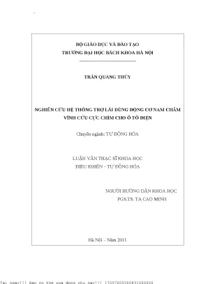 Nghiên ứu hệ thống trợ lái dùng động ơ nam hâm vĩnh ửu ự hìm ho ô tô điện