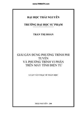 Giải gần đúng phương trình phi tuyến và pt vi phân trên máy tính điện tử