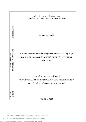 M learning ho giảng dạy môđun trang bị điện tại trường cao đẳng nghề kinh tế kỹ thuật bắ ninh