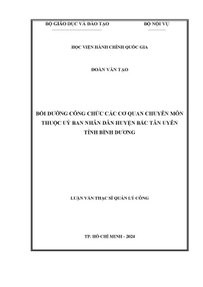 Bồi dưỡng công chức các cơ quan chuyên môn thuộc uỷ ban nhân dân huyện bắc tân uyên tỉnh bình dương