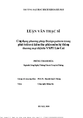 Ứng dụng phương pháp design pattern trong phát triển và kiểm thử phần mềm hệ thống thương mại điện tử vnpt lào cai