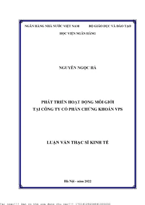 Phát triển hoạt động môi giới tại công ty cổ phần chứng khoán vps