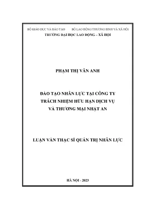 Đào tạo nhân lực tại công ty trách nhiệm hữu hạn dịch vụ và thương mại nhật an