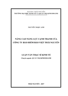 Nâng cao năng lực cạnh tranh của công ty bảo hiểm bảo việt thái nguyên