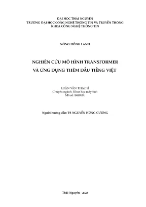 Nghiên cứu mô hình transformer và ứng dụng thêm dấu tiếng việt