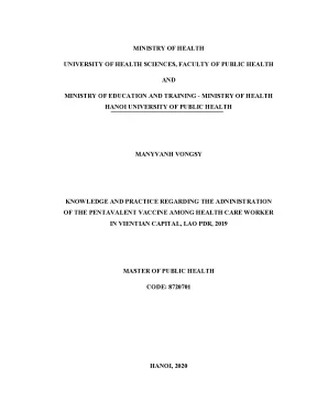 Luận văn knowledge and practice regarding administration of pentavalent vaccine among health care workers in vientiane capital lao pdr in 2019