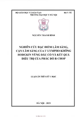 Nghiên cứu đặc điểm lâm sàng cận lâm sàng của u lympho không hogdkin vùng đầu cổ và kết quả điều trị của phác đồ r chop