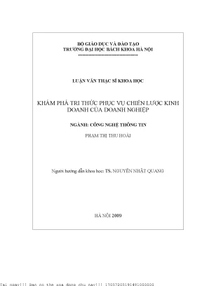 Khám phá tri thứ phục vụ chiến lược kinh doanh của doanh nghiệp