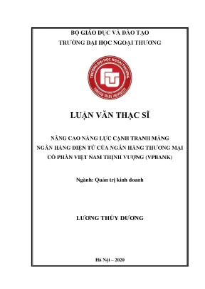 Luận văn thạc sĩ quản trị kinh doanh nâng cao năng lực cạnh tranh mảng ngân hàng điện tử của ngân hàng vpbank
