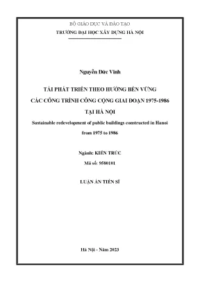 Tái phát triển theo hướng bền vững các công trình công cộng giai đoạn 1975 1986 tại hà nội