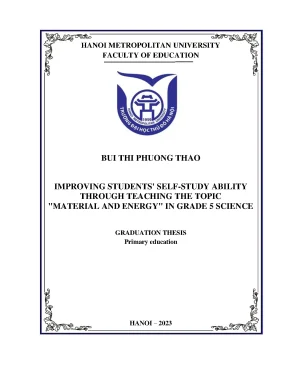Improving students self study ability through teaching the topic materital and energy in grade 5 science