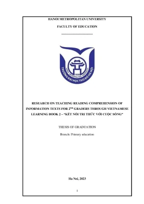 Research on teaching reading comprehension of information texts for 2nd graders through vietnamese learning books 2 kết nối tri thức với cuộc sống