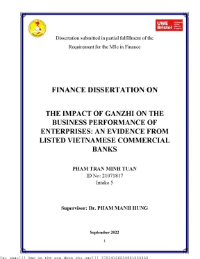 Finance dissertation on the impact of ganzhi on the business performance of enterprises an evidence from listed vietnamese commercial banks