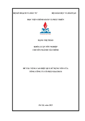 Nâng cao hiệu quả sử dụng vốn của công ty cổ phần hacisco năm 2020 2022