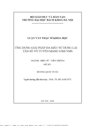 Ứng dụng giải pháp đa mẫu sử dụng lại tần số vô tuyến mạng gsm vms