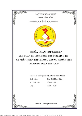 Mối quan hệ giữa tăng trưởng kinh tế và phát triển thị trường chứng khoán việt nam giai đoạn 2000 2019