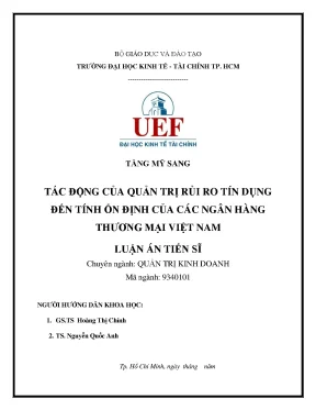 Tác động của quản trị rủi ro tín dụng đến tính ổn định của các ngân hàng thương mại việt nam