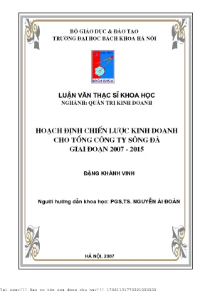Hoạh định hiến lượ kinh doanh ho tổng ông ty sông đà giai đoạn 2007 2015