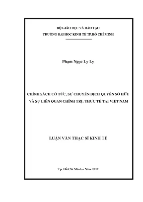 Luận văn thạc sĩ chính sách cổ tức sự chuyển dịch quyền sở hữu và sự liên quan chính trị thực tế tại việt nam