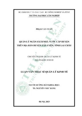 Quản lý ngân sách nhà nước cấp huyện trên địa bàn huyện tân uyên tỉnh lai châu