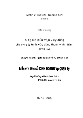 Năng lực đấu thầu xây dựng của công ty tnhh xây dựng thành vinh tỉnh đắk lắk1