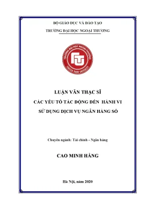 Các yếu tố tác động đến hành vi sử dụng ngân hàng số