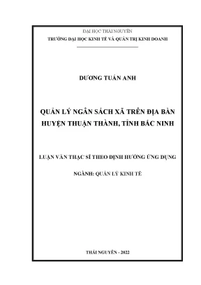 Quản lý ngân sách xã trên địa bàn huyện thuận thành tỉnh bắc ninh