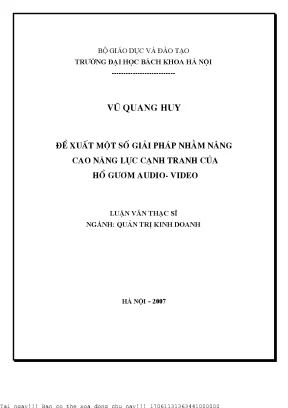 Đề xuất một số giải pháp nhằm nâng ao năng lự ạnh tranh ủa hồ gươm audio video