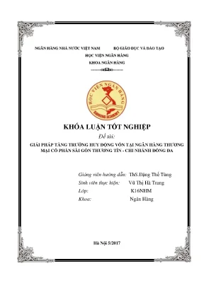Giải pháp tăng trưởng huy động vốn tại ngân hàng thương mại cổ phần sài gòn thương tín chi nhánh đống đa hà nội